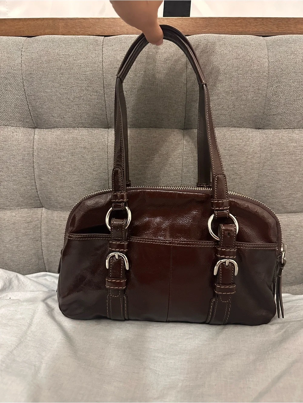 Coach Y2K Bonnie Satchel Brown patent leather